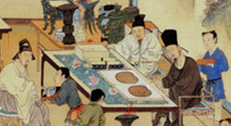 仇英创作的《竹林品古》展现了什么样的绘画技巧？
