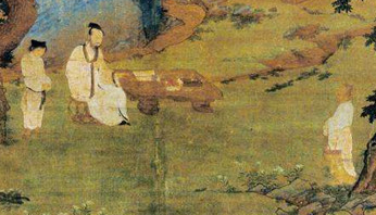 仇英的《右军书扇图》画的是什么故事？